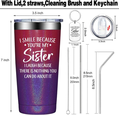 Sisters Tumbler Cup  Perfect Gifts for Sister  Mom
